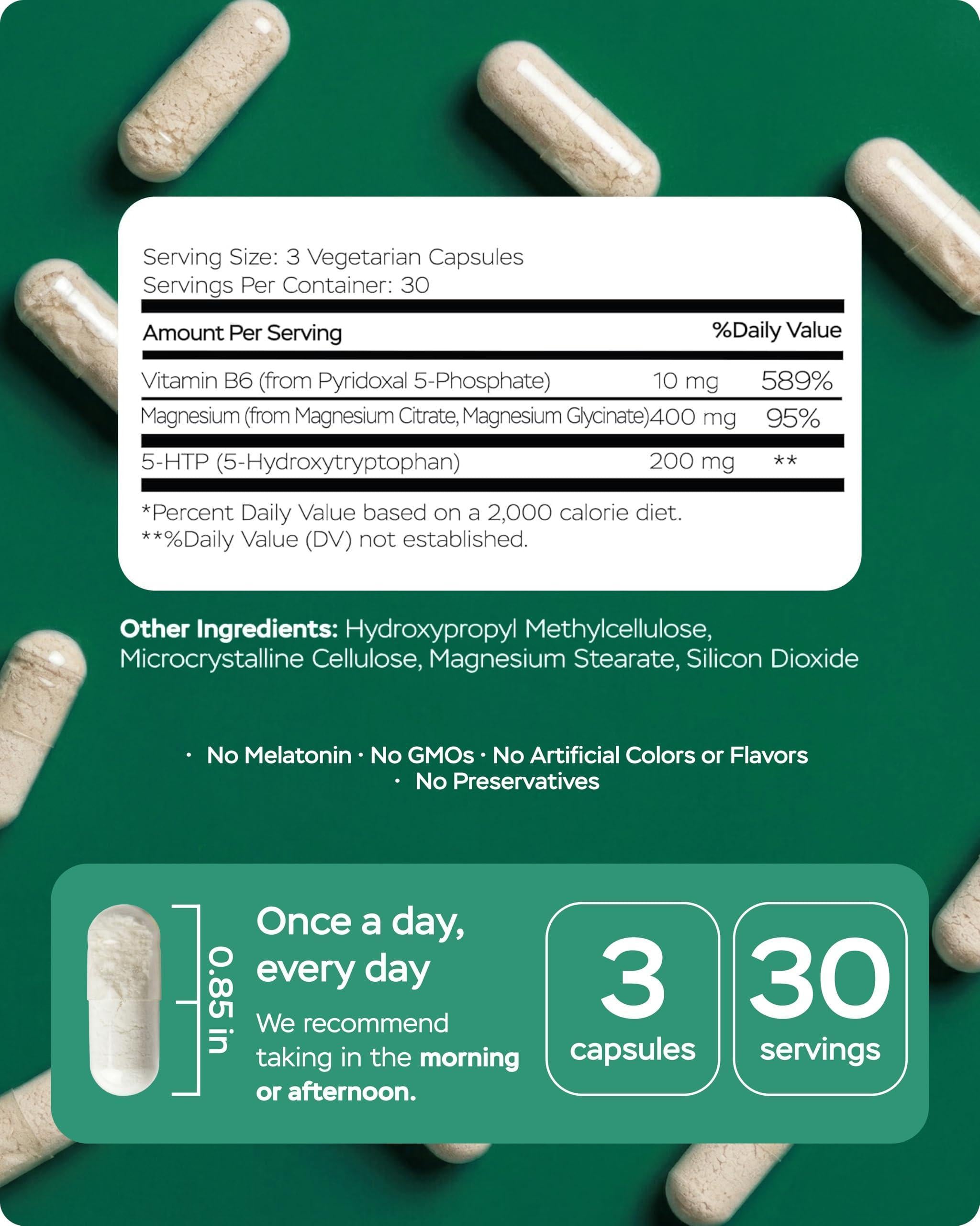 Magnesium Complex for Women for Sleep Advanced 610mg with Glycinate Citrate & Vitamin B6 for 3X Absorption 5 HTP Supports Sleep Relaxation Nerve Muscle Bone & Energy Health