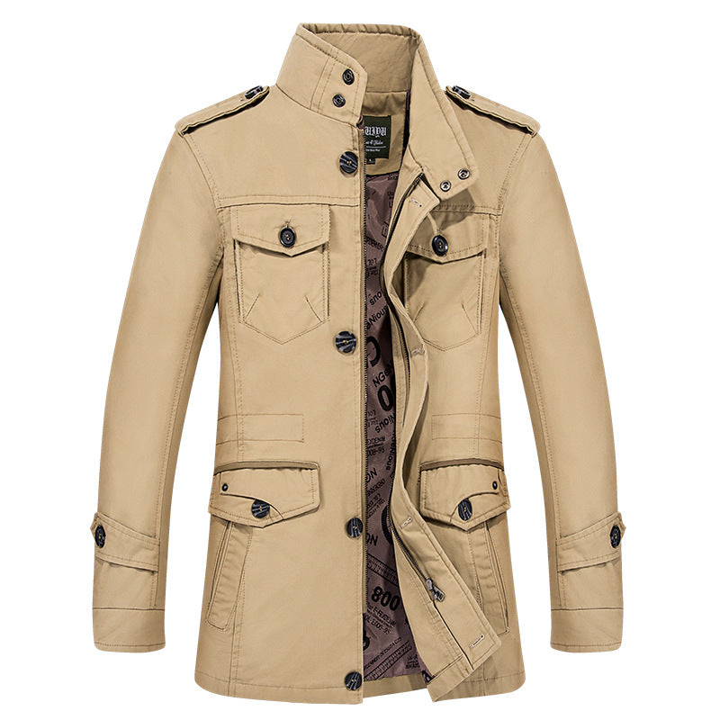 Men's Cotton Windbreaker Jacket - Large Size, Casual Style