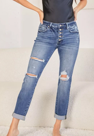 Women's Slim Fit Ripped Skinny Jeans for Stylish Look