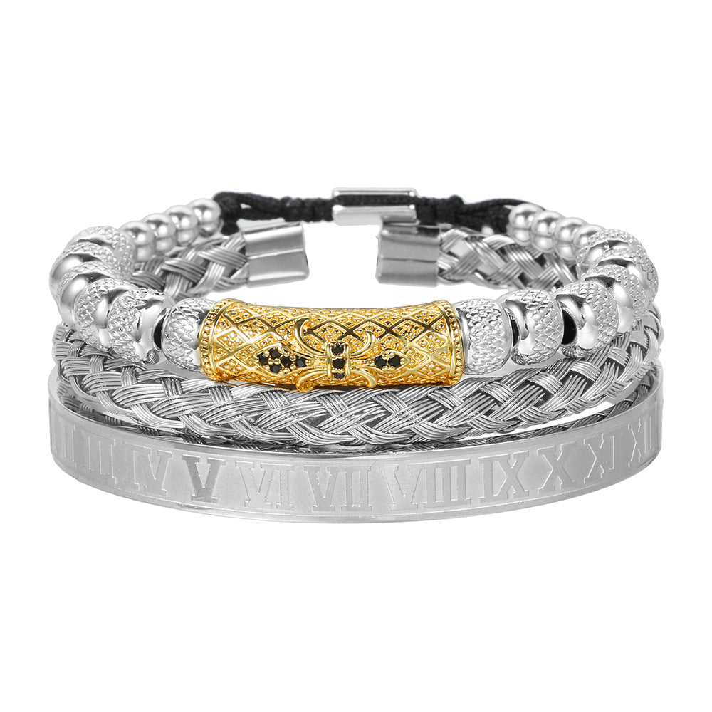 Vintage Woven Lace Bracelet with Zircon Accents