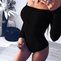 Off-the-Shoulder Long Sleeve Bodysuit for Women