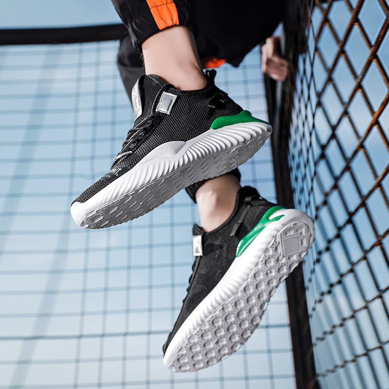 Men's Summer Flyknit Sports Shoes - Breathable Low Top