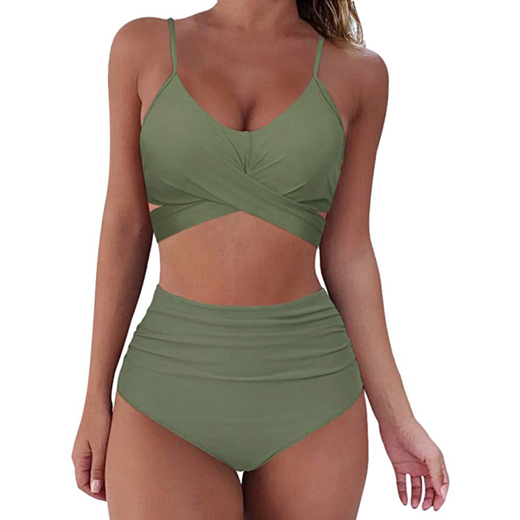2023 Leopard Print High-Waisted Bikini Set