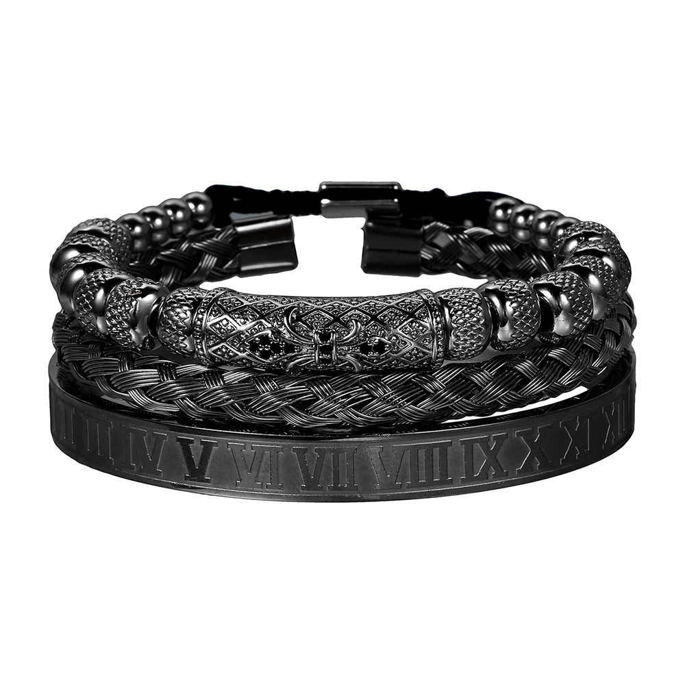 Vintage Woven Lace Bracelet with Zircon Accents