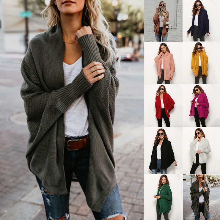 Women's Large Size Knitted Cardigan - European Style
