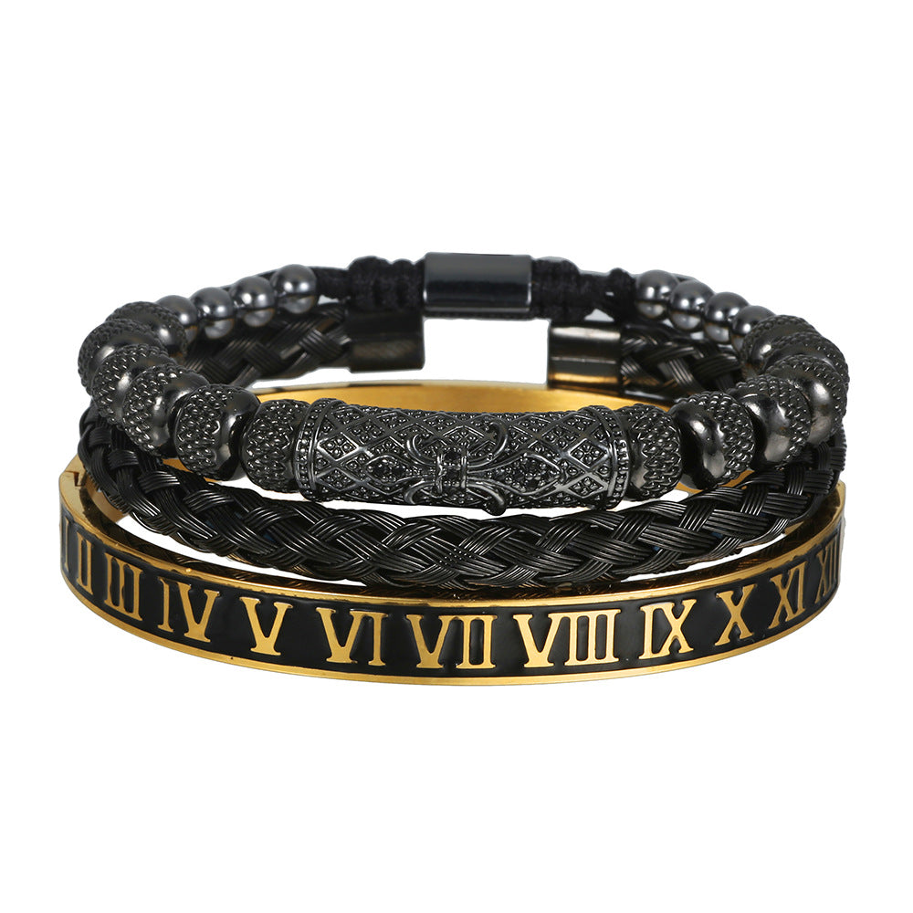 Vintage Woven Lace Bracelet with Zircon Accents
