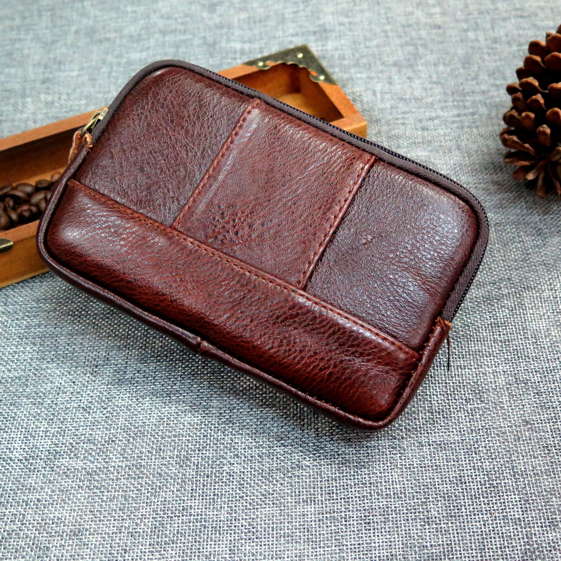 6-Inch Waist Bag, Multifunctional Leather Phone Pouch
