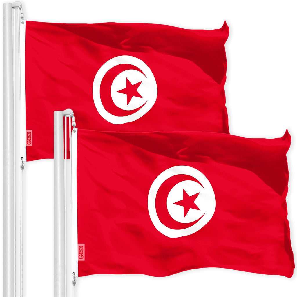 Tunisia Tunisian Flag 3x5 Ft 2Pack 150D Printed Polyester By G128