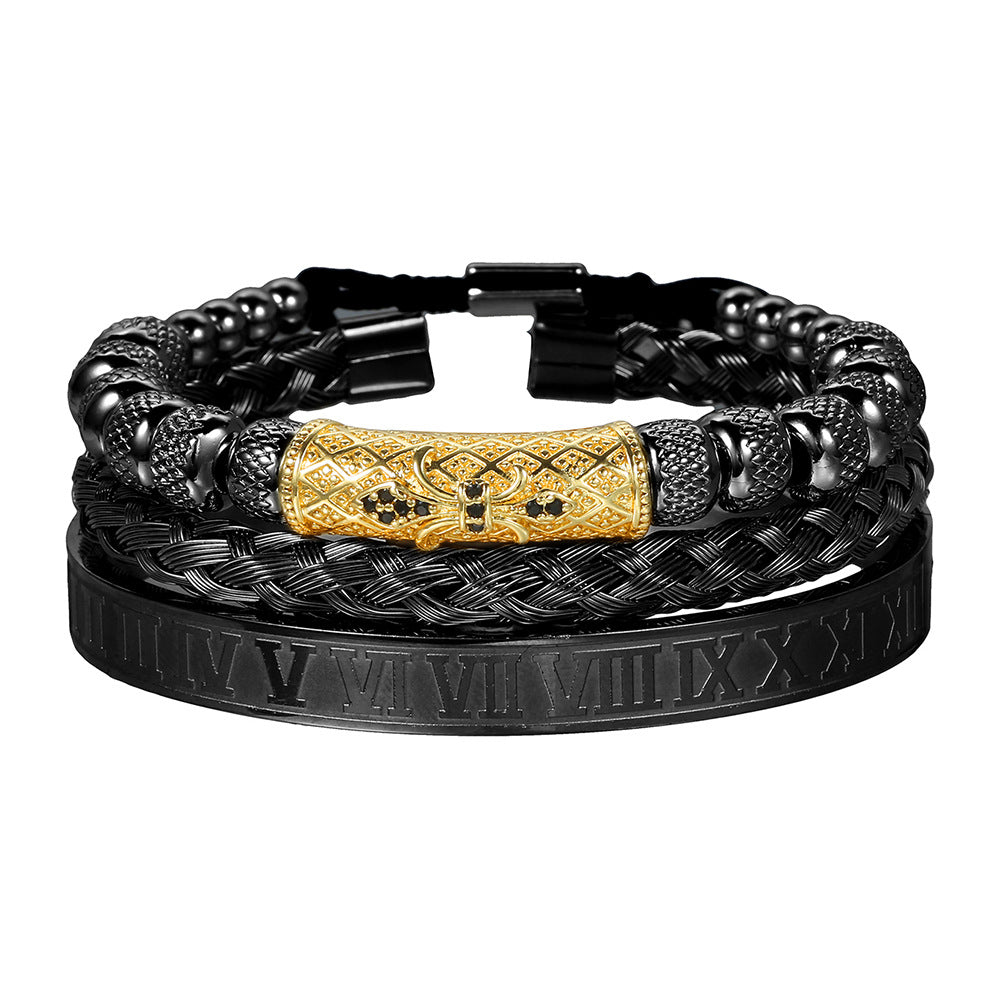 Vintage Woven Lace Bracelet with Zircon Accents
