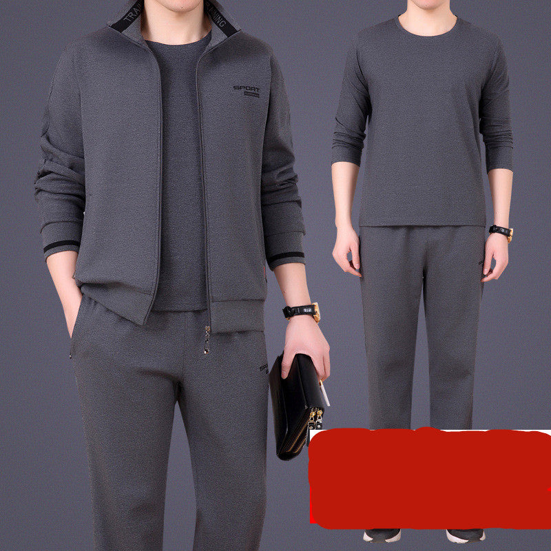 Men's Spring Autumn Sports Outfit for Older Adults (3-Piece)