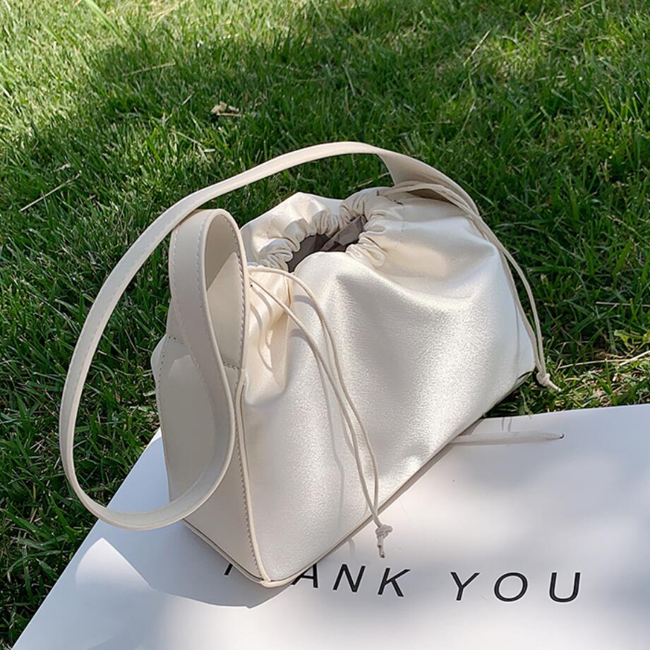 Trendy Soft Leather Ruched Cloud Bag for Women