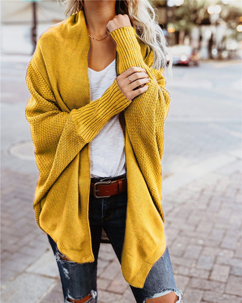 Women's Large Size Knitted Cardigan - European Style