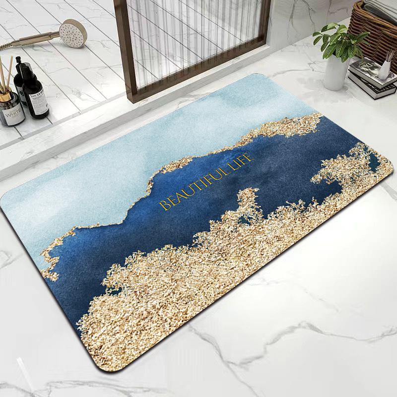 Marble Diatomite Bath Mat - Quick-Dry Non-Slip Mat