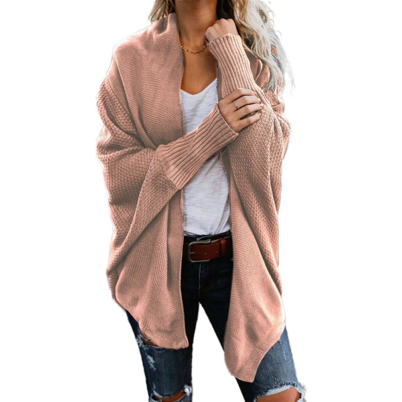 Women's Large Size Knitted Cardigan - European Style