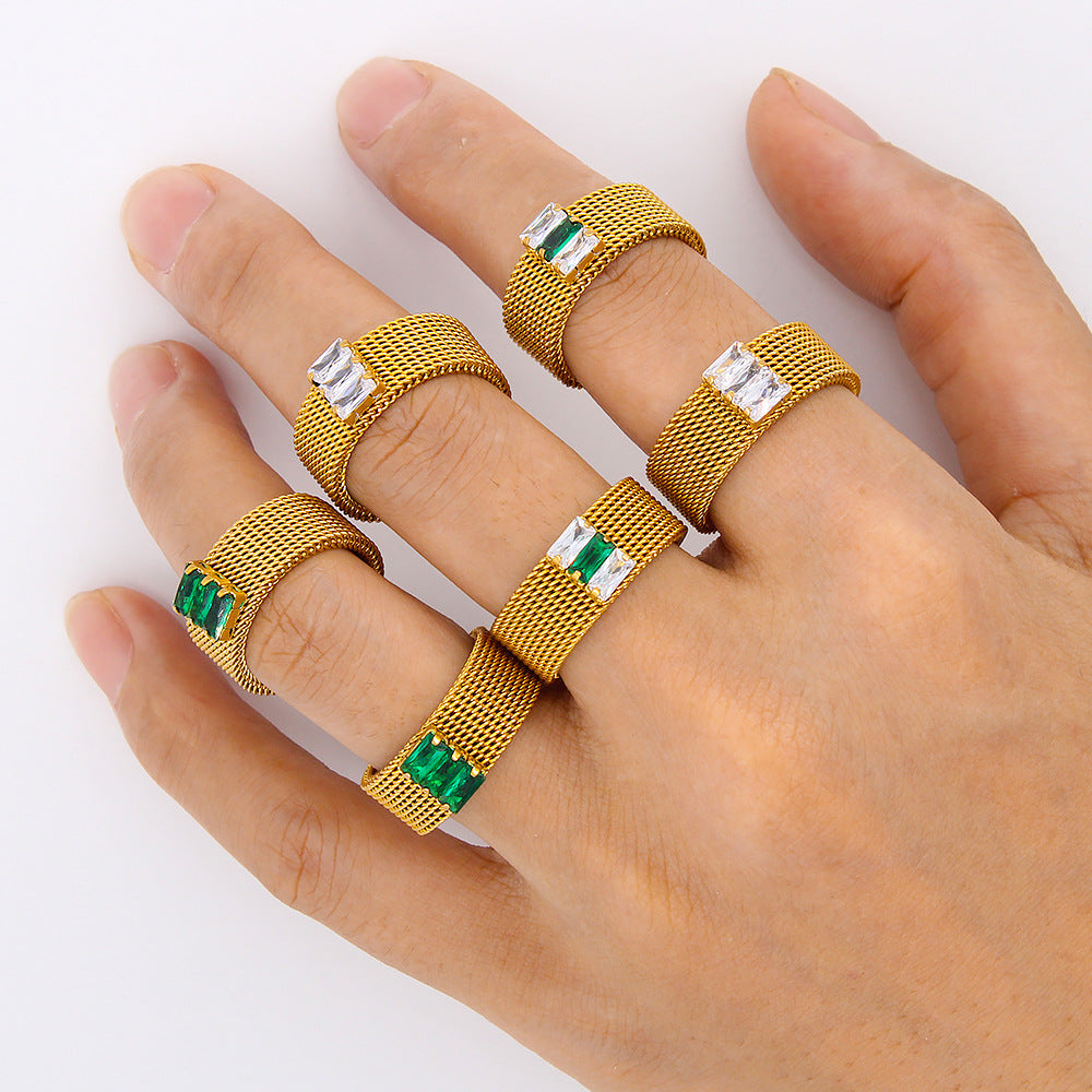 Creative Mesh Ring with Zircon for Men