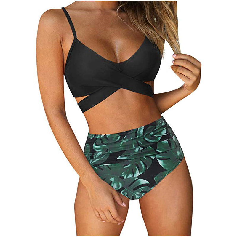 2023 Leopard Print High-Waisted Bikini Set