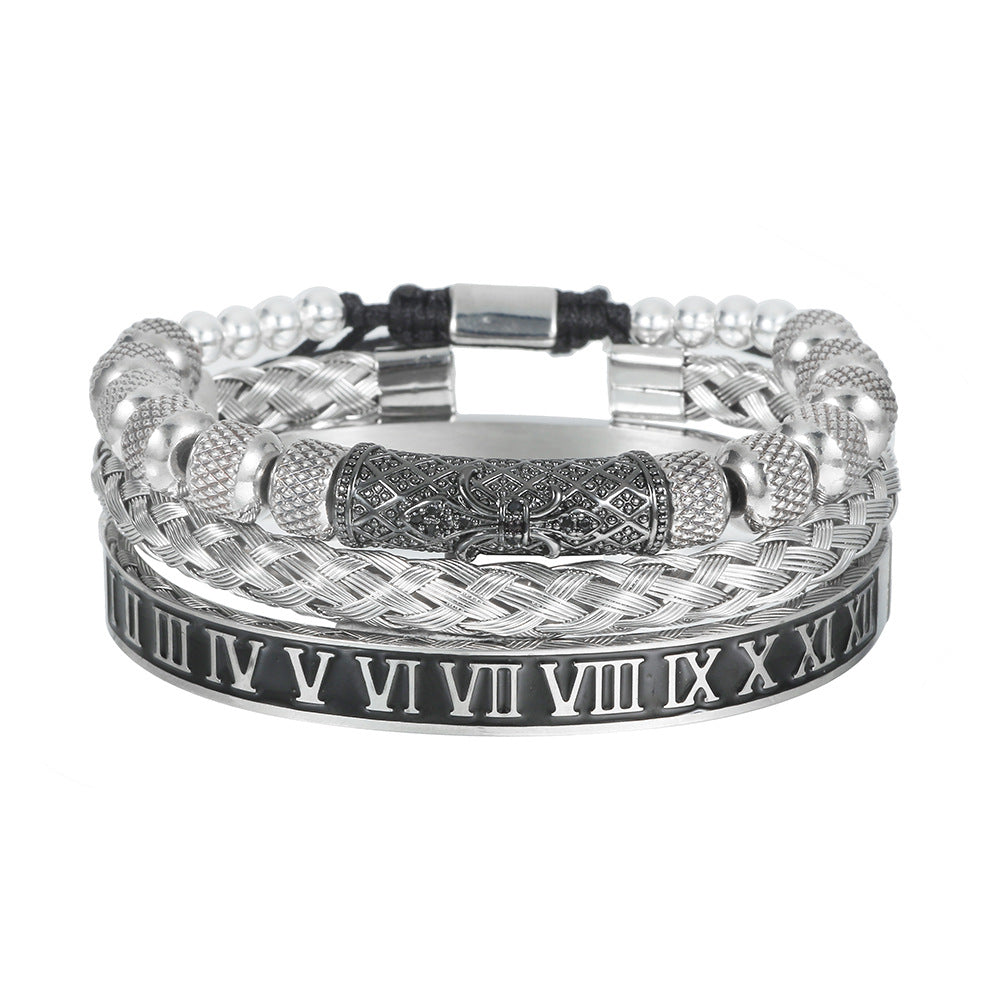 Vintage Woven Lace Bracelet with Zircon Accents