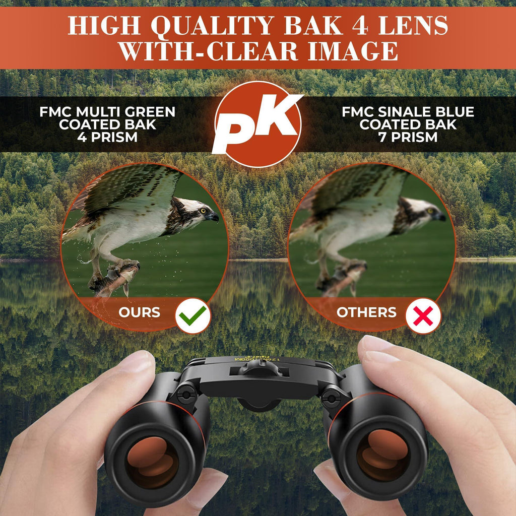 30x60 Travel Binoculars for Bird Watching Small Binoculars for Adults with 126M 1000M Wide Field of View 7.2° Angle & Storage Bag Designed for Hiking Birdwatching and Outdoor Adventures