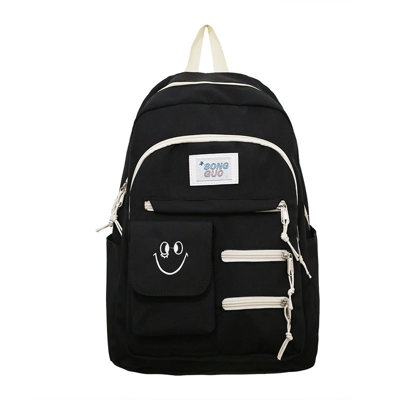 Fashionable Women's Large-Capacity Contrast Color Backpack