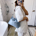 Trendy Soft Leather Ruched Cloud Bag for Women