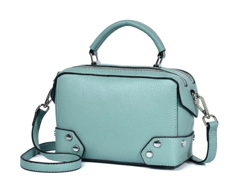 Women's Simple Genuine Leather Shoulder Handbag