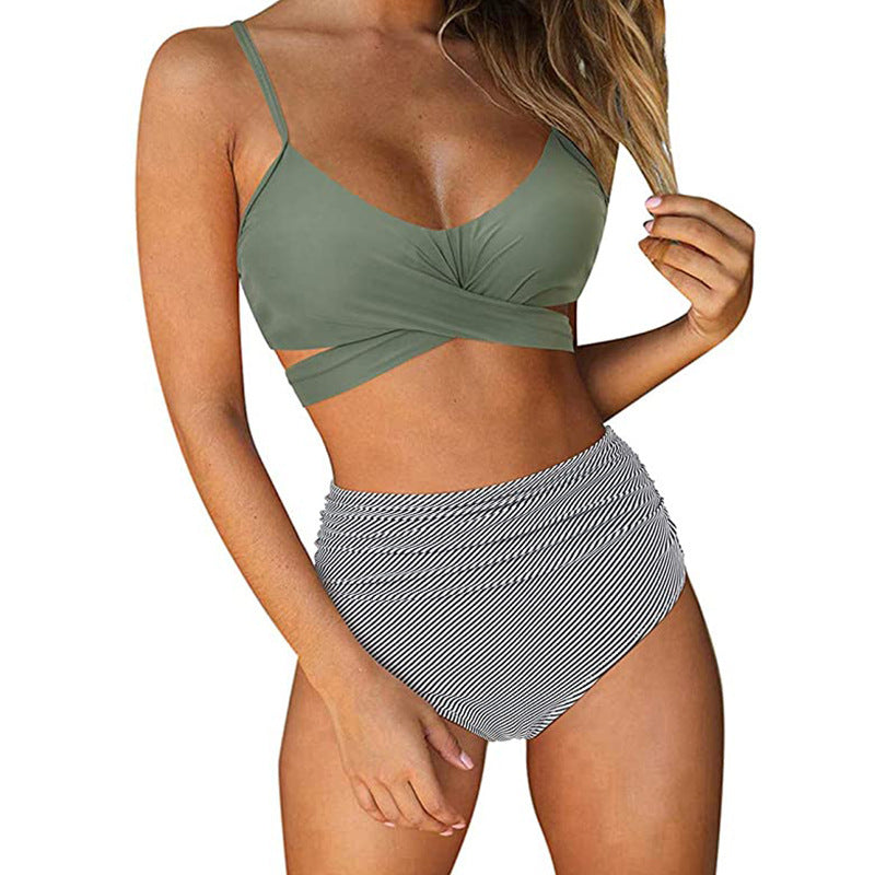 2023 Leopard Print High-Waisted Bikini Set