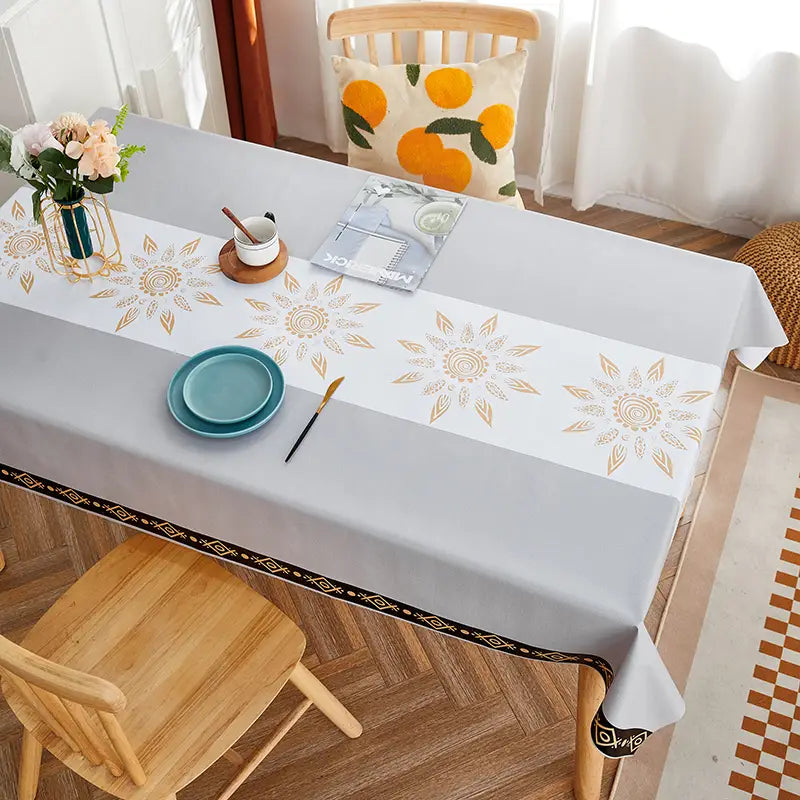 1-Piece Waterproof Oil-Proof PVC Tablecloth, Wear-Resistant