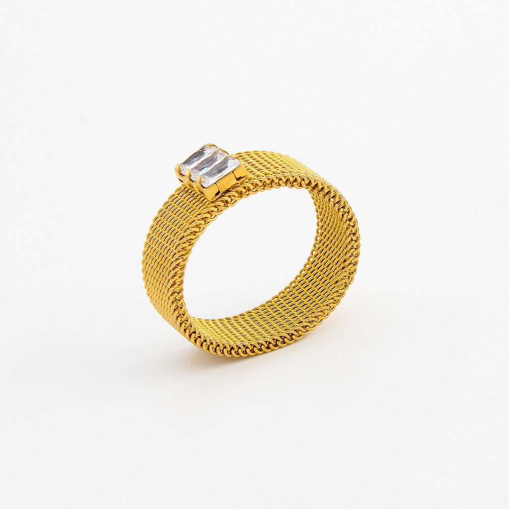 Creative Mesh Ring with Zircon for Men