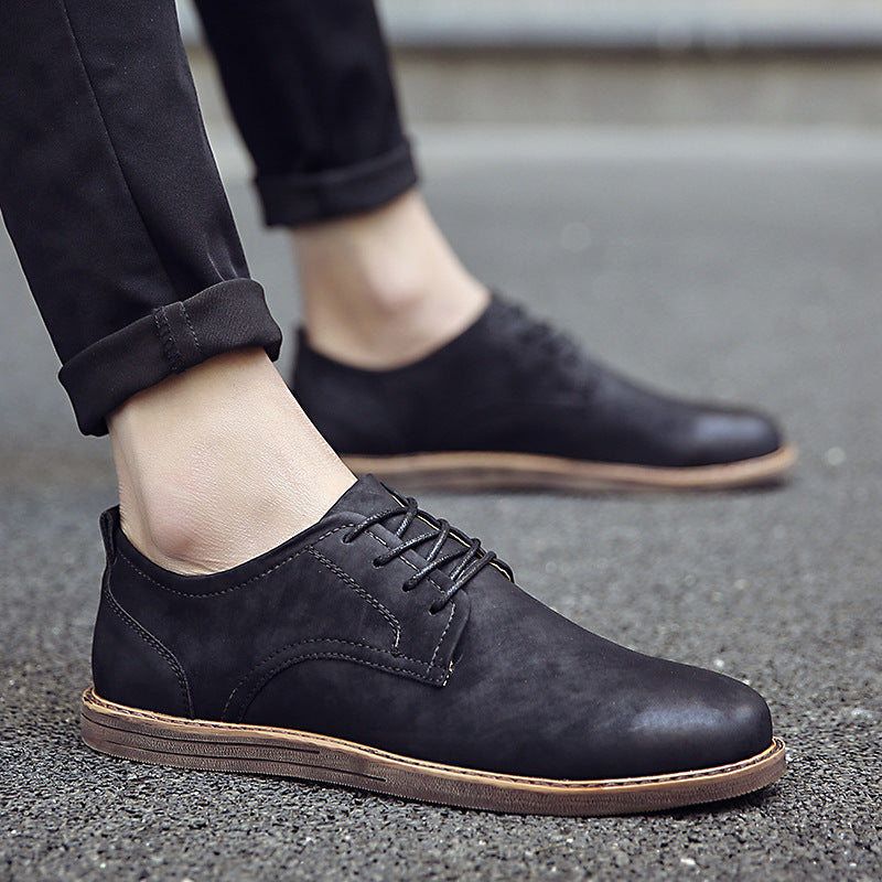 Men's Casual Suede Leather Work Shoes - British Style