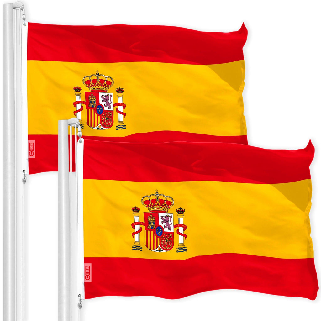 Spain Spanish Flag 3x5 Ft 2Pack 150D Printed Polyester By G128