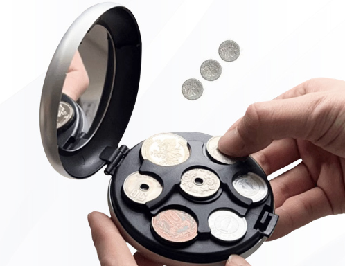 Coin Sorter Wallet with Pop-Up Euro Coin Box