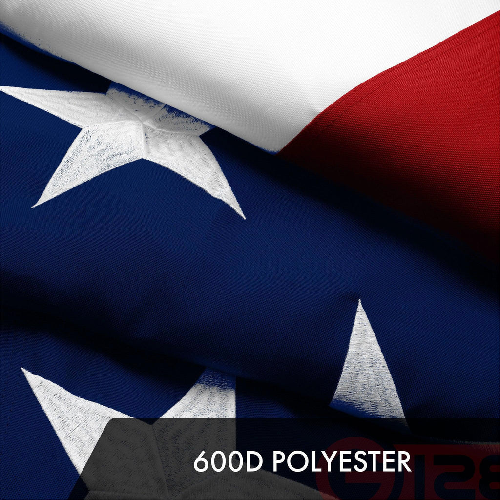G128 10 Pack: American USA Flag  12x18 Ft  ToughWeave Series Embroidered 600D Polyester  Country Flag, Embroidered Stars, Sewn Stripes, Indoor/Outdoor, Brass Grommets