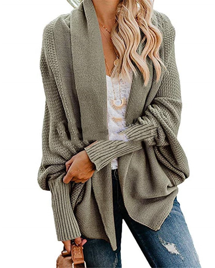 Women's Large Size Knitted Cardigan - European Style