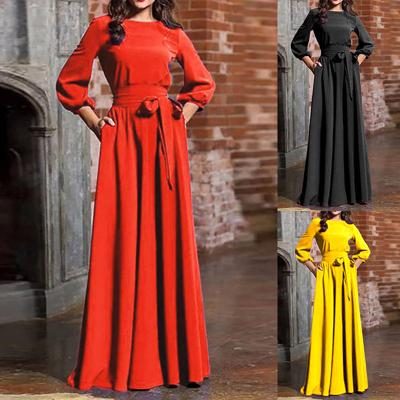 Women's Round Neck Long Dress