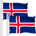 Iceland Icelandic Flag 3x5 Ft 2Pack 150D Printed Polyester By G128