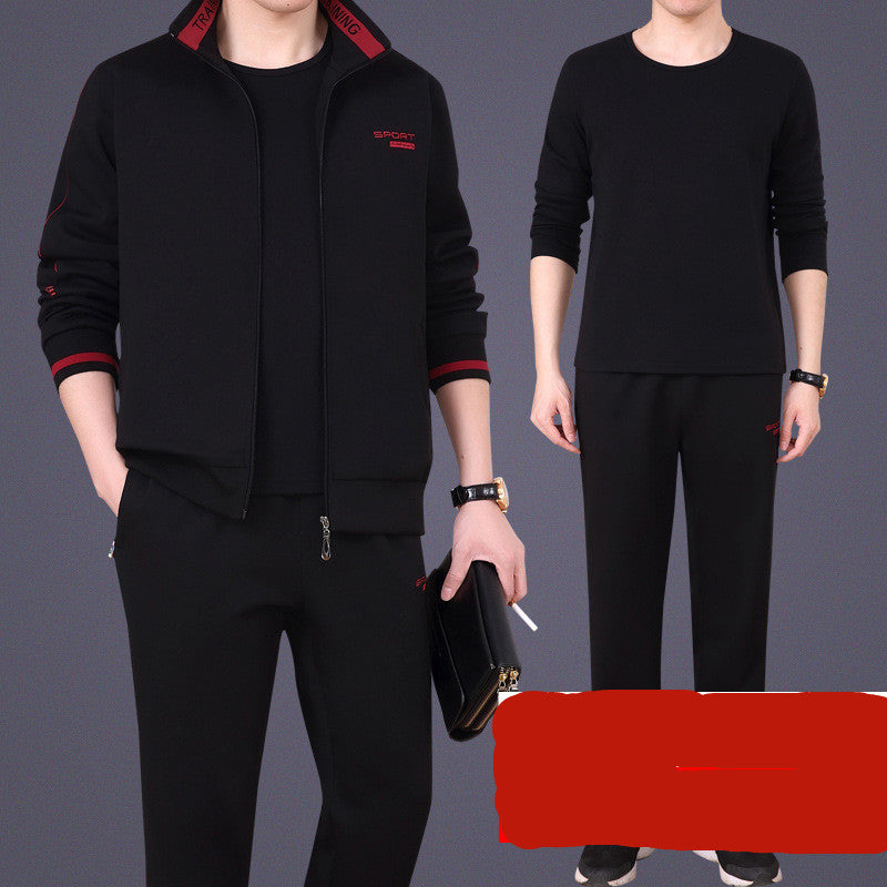 Men's Spring Autumn Sports Outfit for Older Adults (3-Piece)
