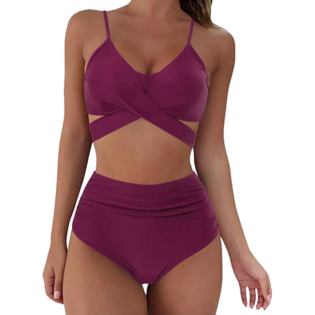2023 Leopard Print High-Waisted Bikini Set