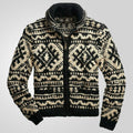 Men's Jacquard Knit Jacket with Collar for Fall/Winter