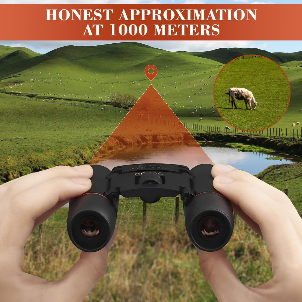 30x60 Travel Binoculars for Bird Watching Small Binoculars for Adults with 126M 1000M Wide Field of View 7.2° Angle & Storage Bag Designed for Hiking Birdwatching and Outdoor Adventures