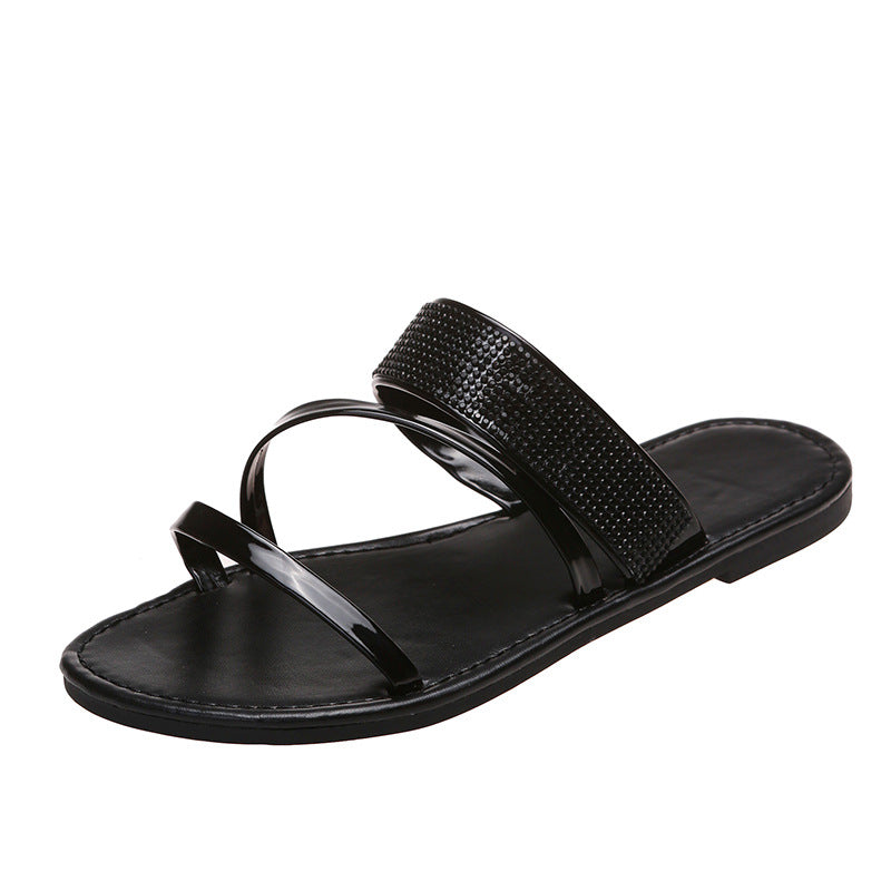 Women's Large Size Rhinestone Summer Sandals and Slippers
