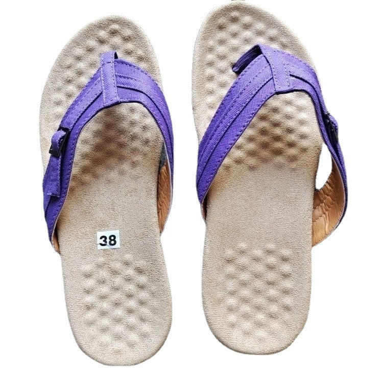Large Herringbone Slippers for Women - Low Heel