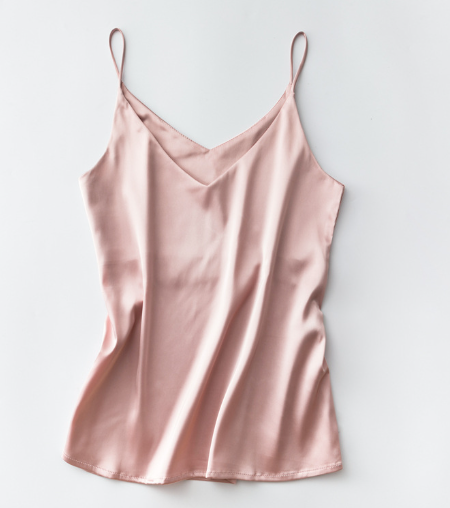 Silk V-Neck Sleeveless Top for Women, Short Length