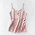 Silk V-Neck Sleeveless Top for Women, Short Length