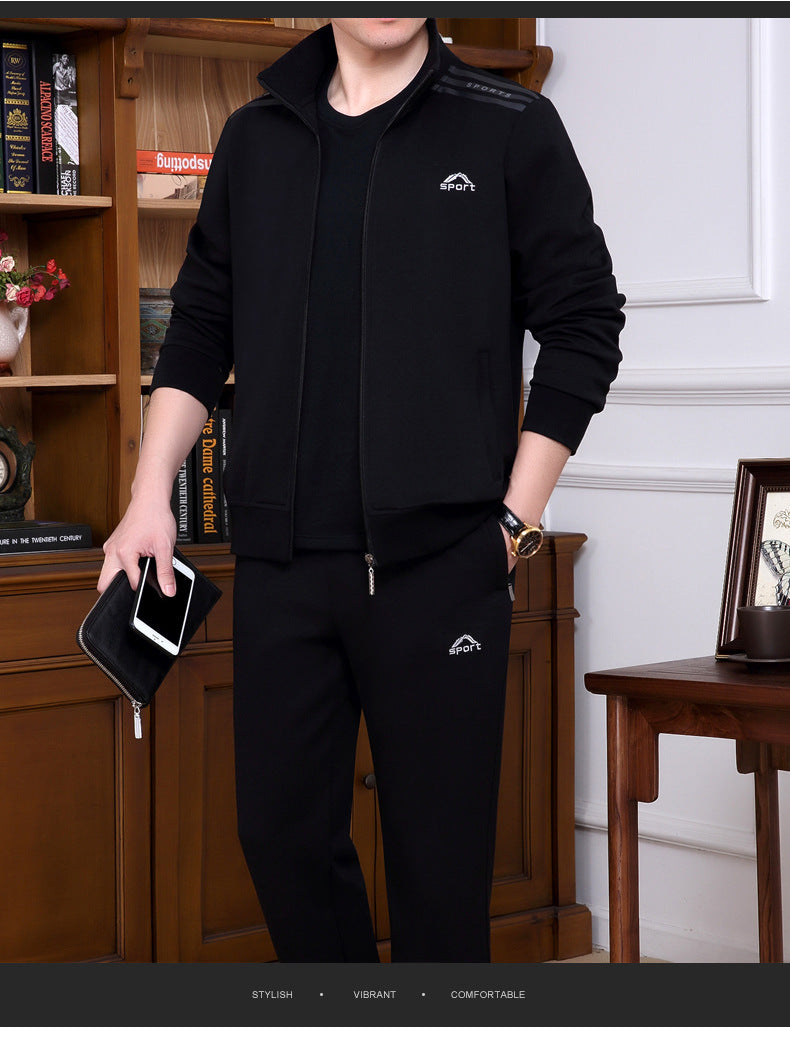 Men's Spring Autumn Sports Outfit for Older Adults (3-Piece)