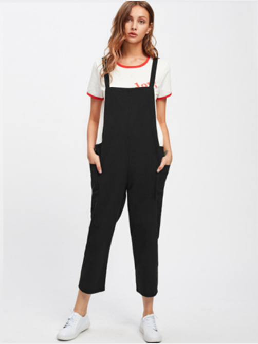 Versatile Strap Jumpsuit with Cropped Pants