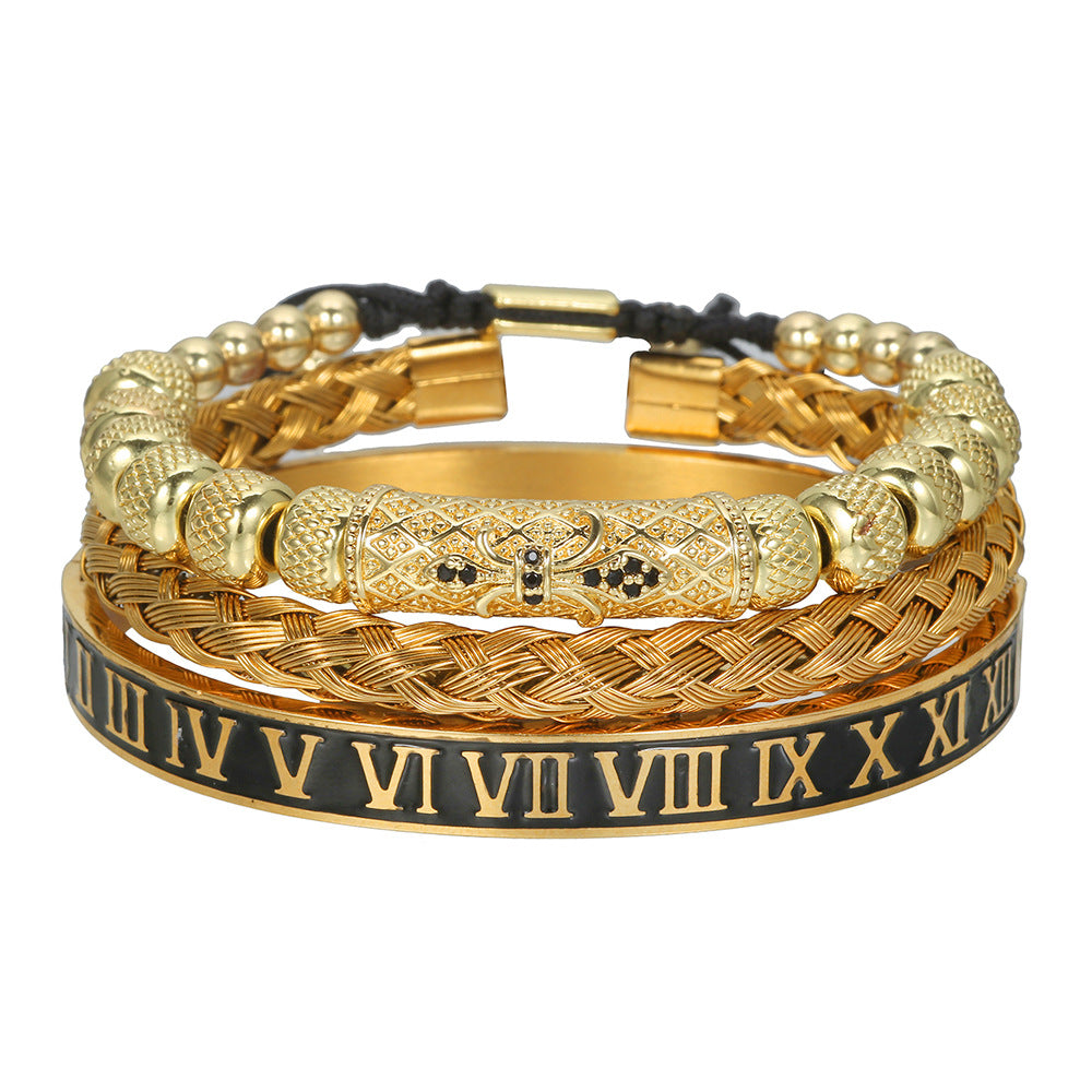 Vintage Woven Lace Bracelet with Zircon Accents