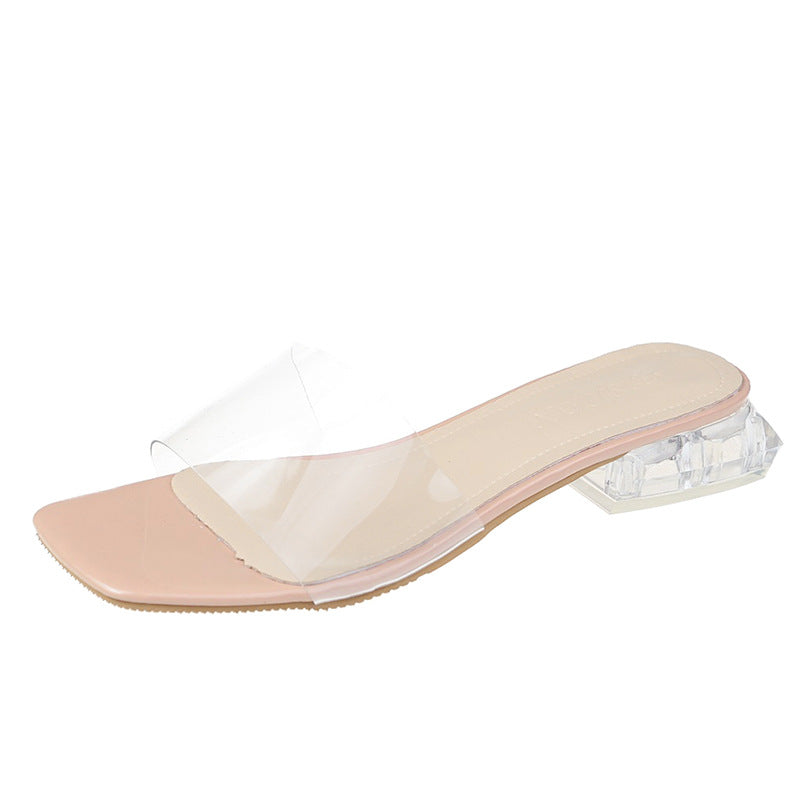 Mid-Heeled Shoes with Thick Heel and Elegant Style