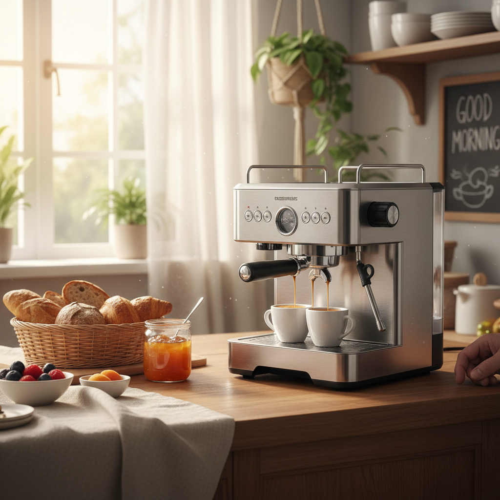Due tazze espresso, scena colazione
