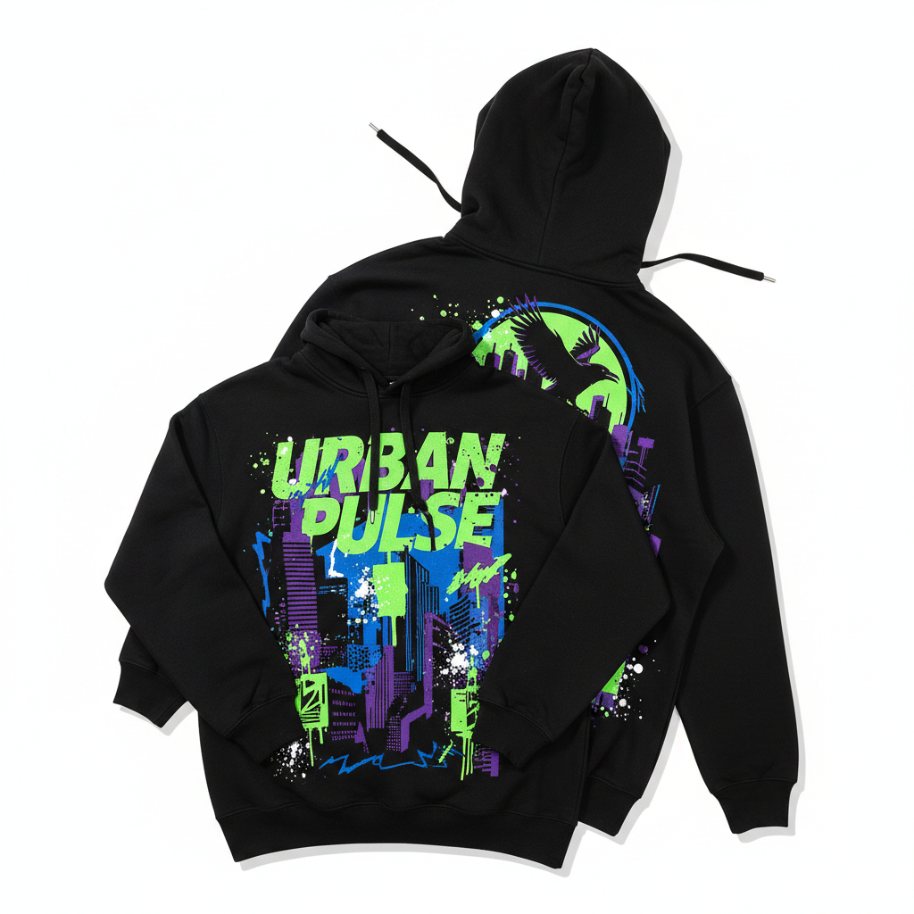 Hoodie Streetwear Uomo flat lay