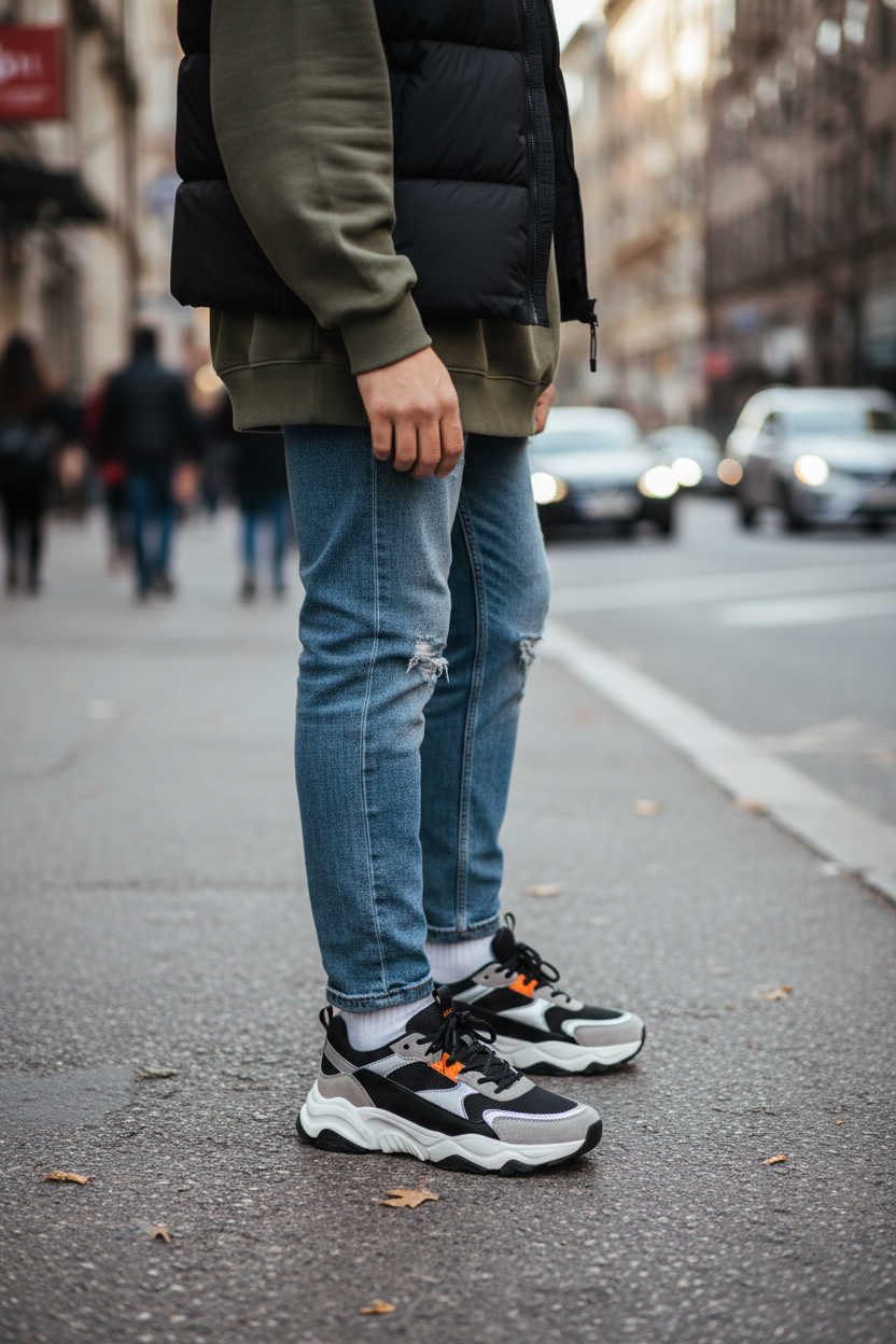 Sneakers Urban Uomo indossate in città
